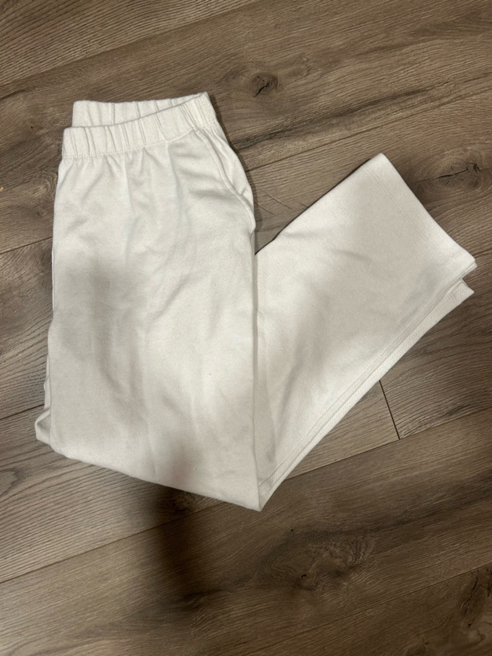 Lands End Soft White Knit Lounge Pants, size medium